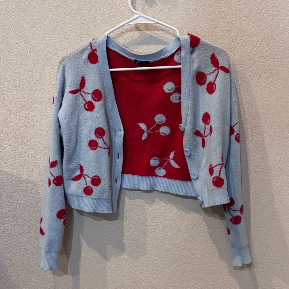 Art Class Cherry Cardigan XL